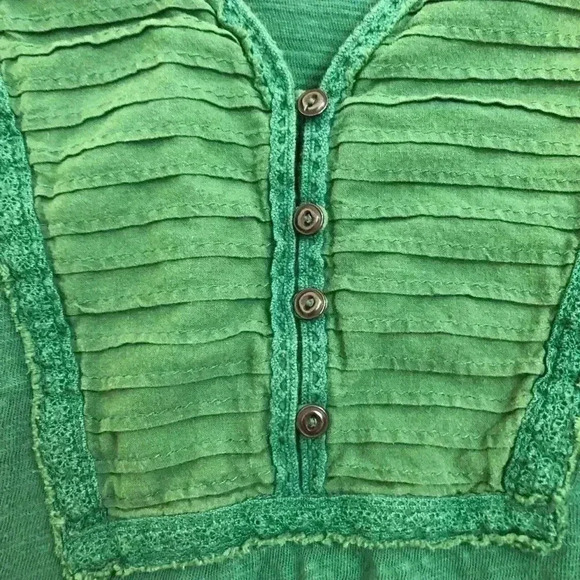 Eddie Bauer Green 3/4 Length Sleeve Shirt Small - Picture 4 of 12